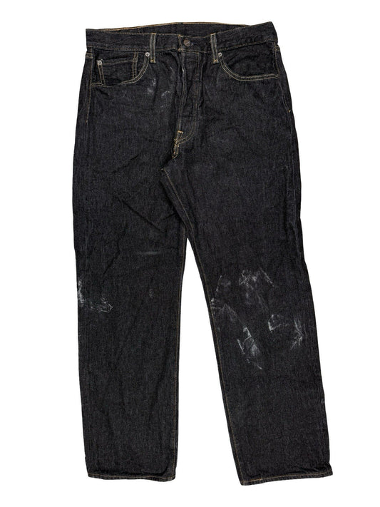 Levi's 501 Dark Blue Denim Grunge Jeans 36W 32L