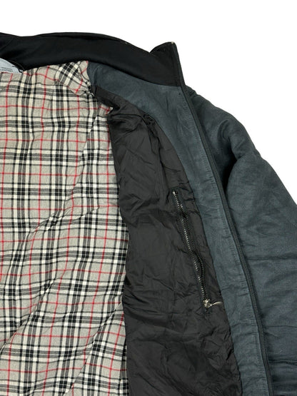 Nike Air Jordan Retro Grey Plaid Lined Puffer Jacket Small
