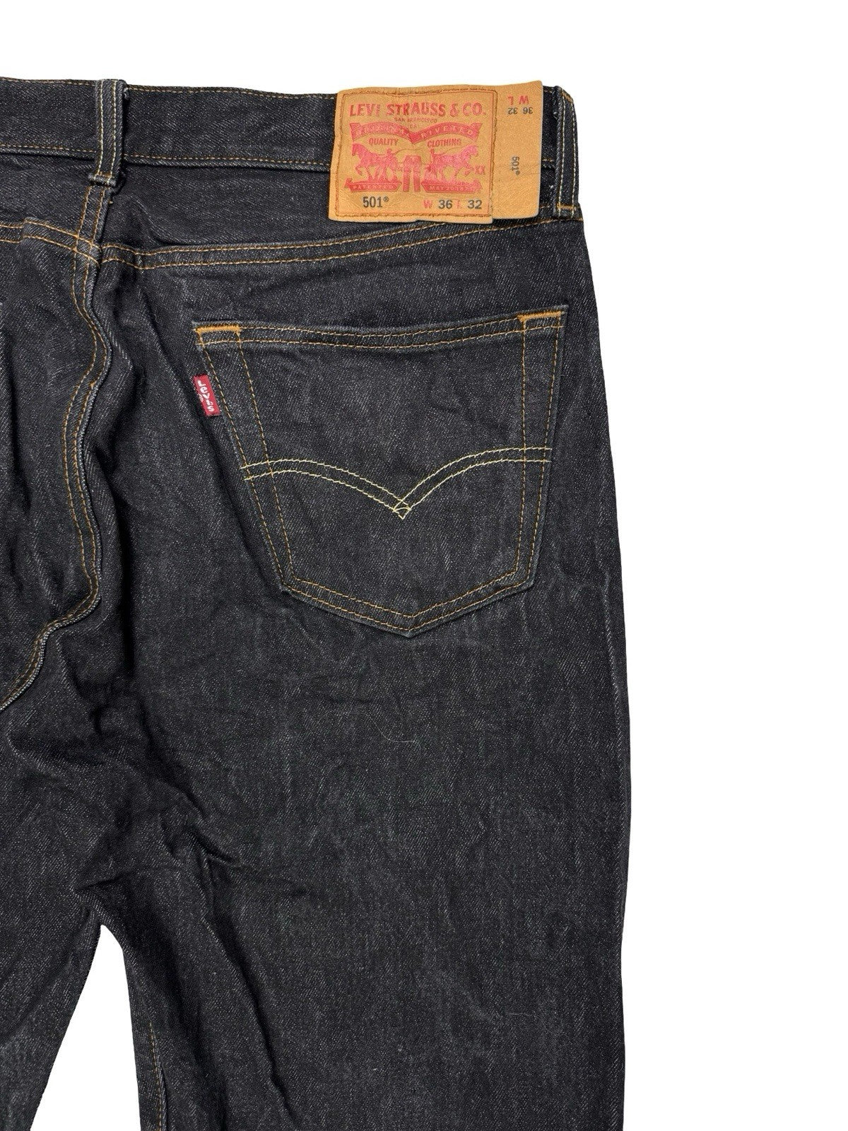 Levi's 501 Dark Blue Denim Jeans 36W 32L