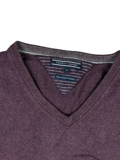 Tommy Hilfiger Purple Prima Cotton Cashmere Jumper Sweater XL