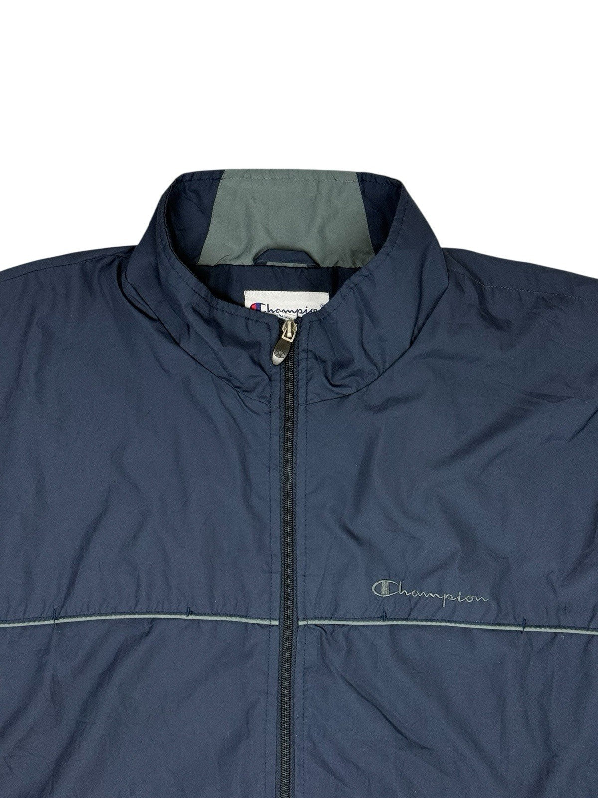 Champion Blue Retro Zip Polyester Jacket 2XL