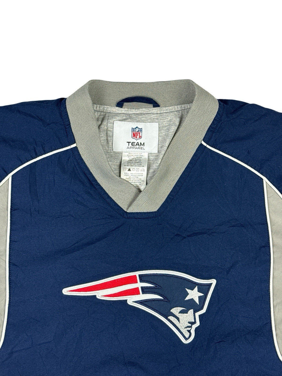 NFL New England Patriots Retro Blue Lined Jumper American Football Medium