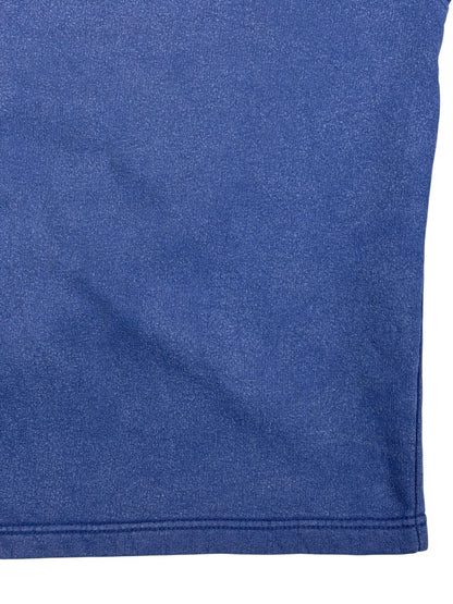 Adidas Vintage Blue Striped V-Neck Jumper Large