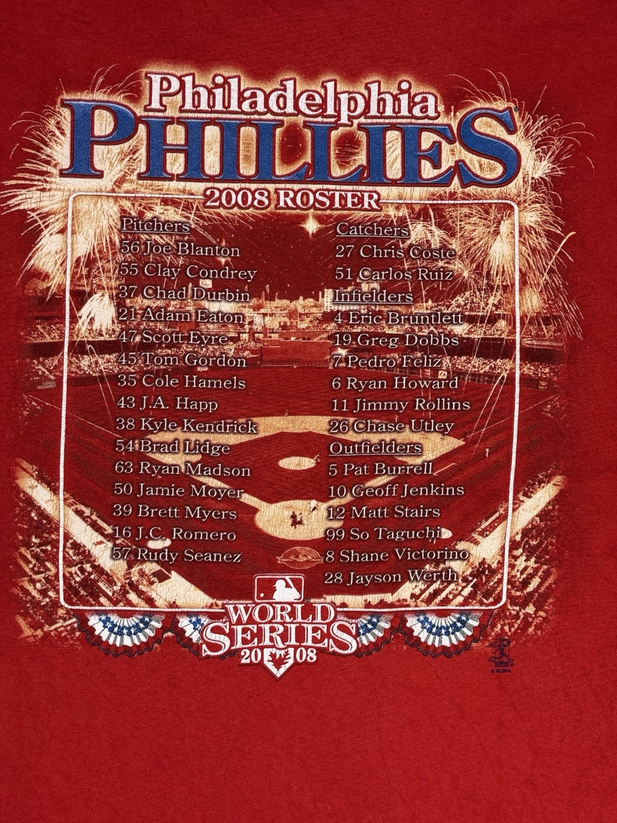 Philadelphia Phillies Red 2008 World Series Champions Top XL