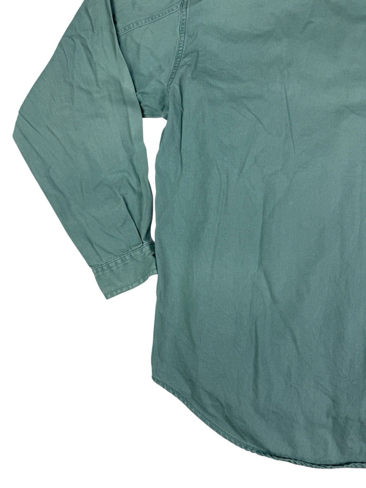 Levi's Vintage 90's Teal Green Button Up Western Cotton Denim Shirt Large