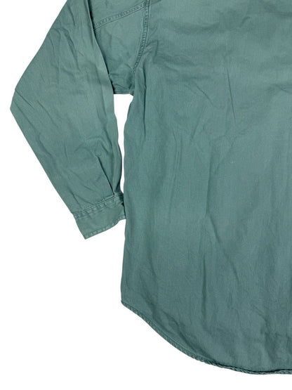 Levi's Vintage 90's Teal Green Button Up Western Cotton Denim Shirt Large