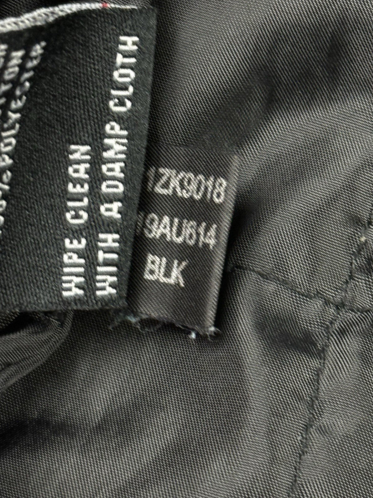 GUESS Retro Y2K Black Faux Leather Zip Out Hooded Jacket Size Small