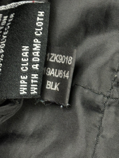 GUESS Retro Y2K Black Faux Leather Zip Out Hooded Jacket Size Small