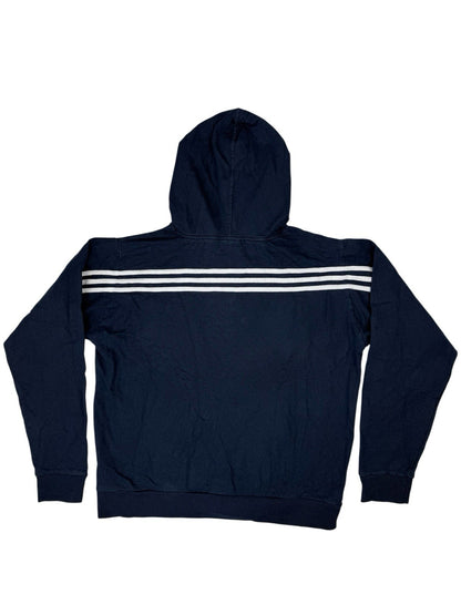 Adidas Blue 3 Stripe Hoodie Medium