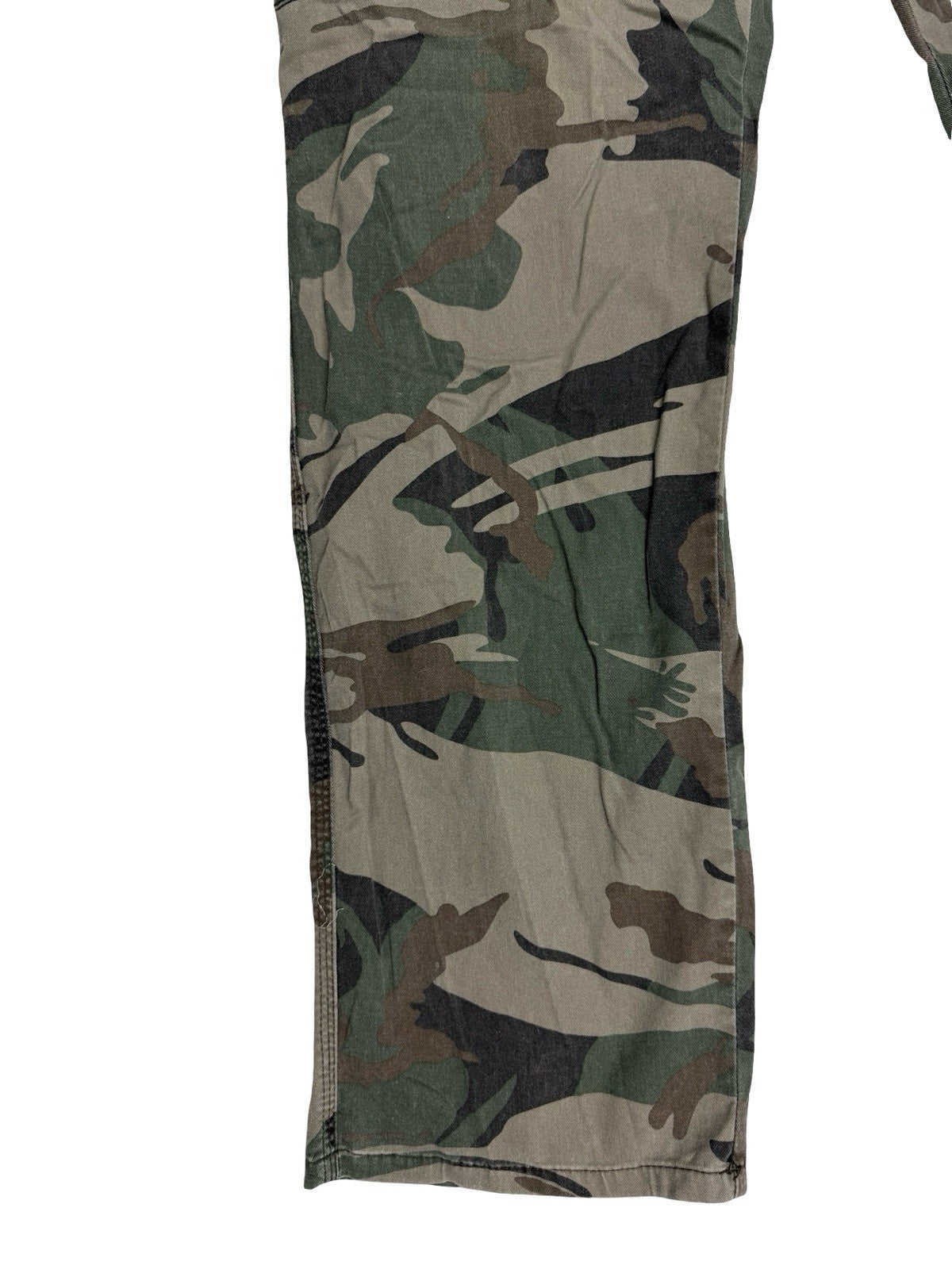 Wrangler Green Camo Cargo Trousers Relaxed Fit 32W 32L