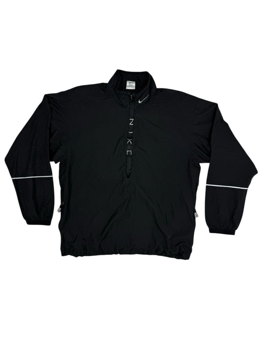 Nike Vintage Black 1/4 Zip Pullover Windbreaker Track Jacket Medium