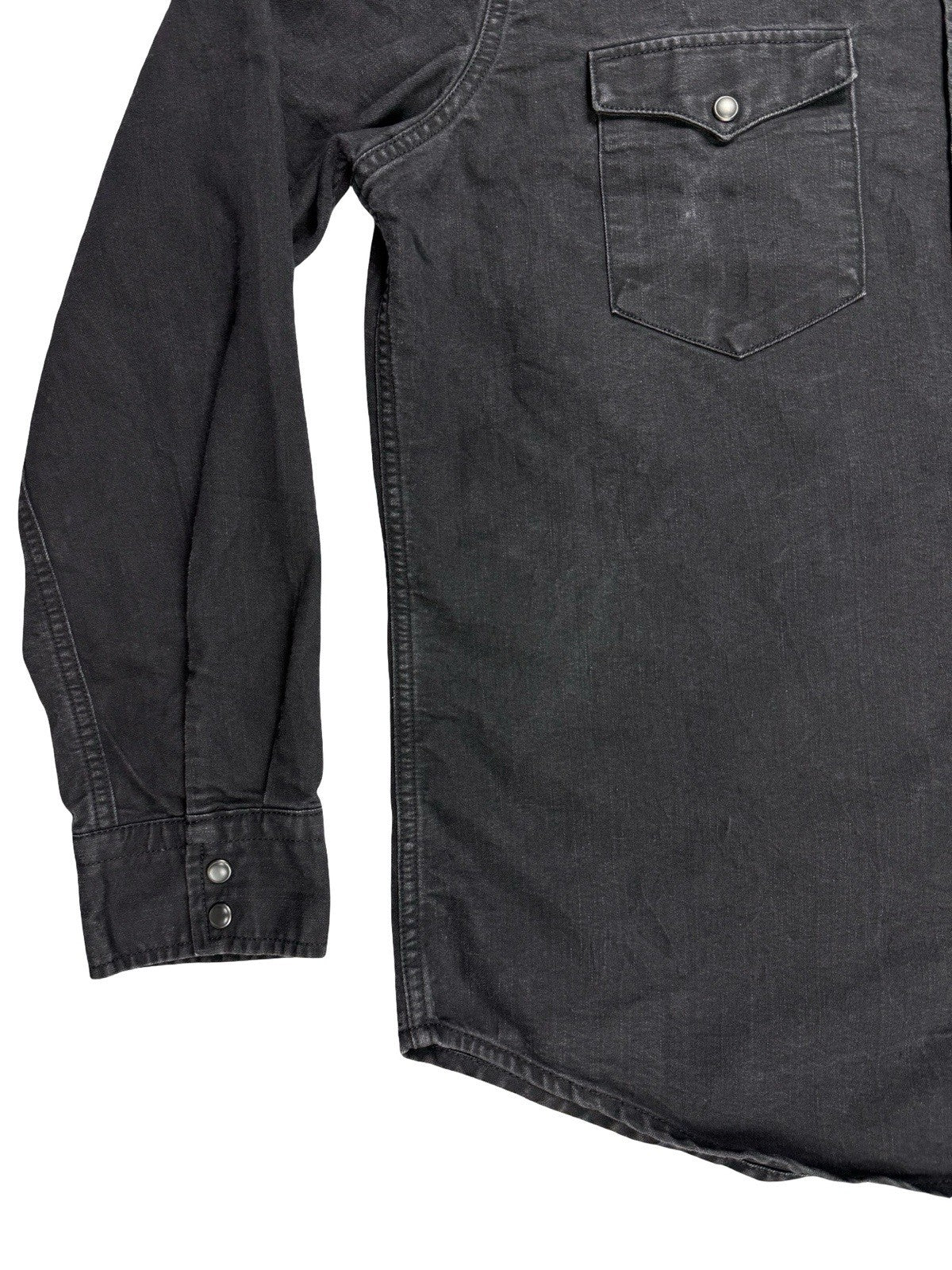 Levi's Faded Black Pearl Snap Western Denim Shirt Large