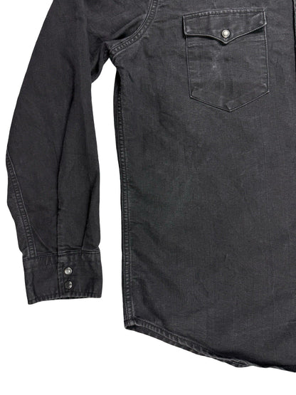 Levi's Faded Black Pearl Snap Western Denim Shirt Large