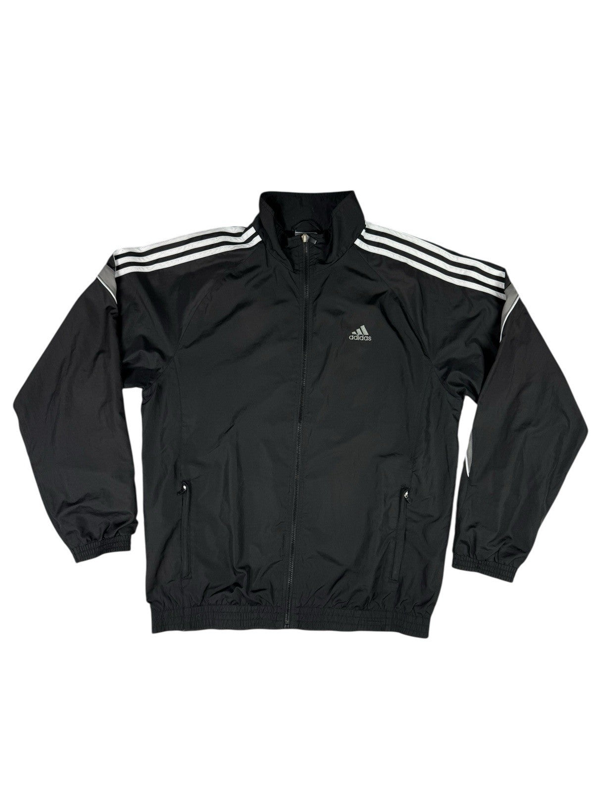 Adidas Retro Black Y2K Zip Track Jacket Large 42/44