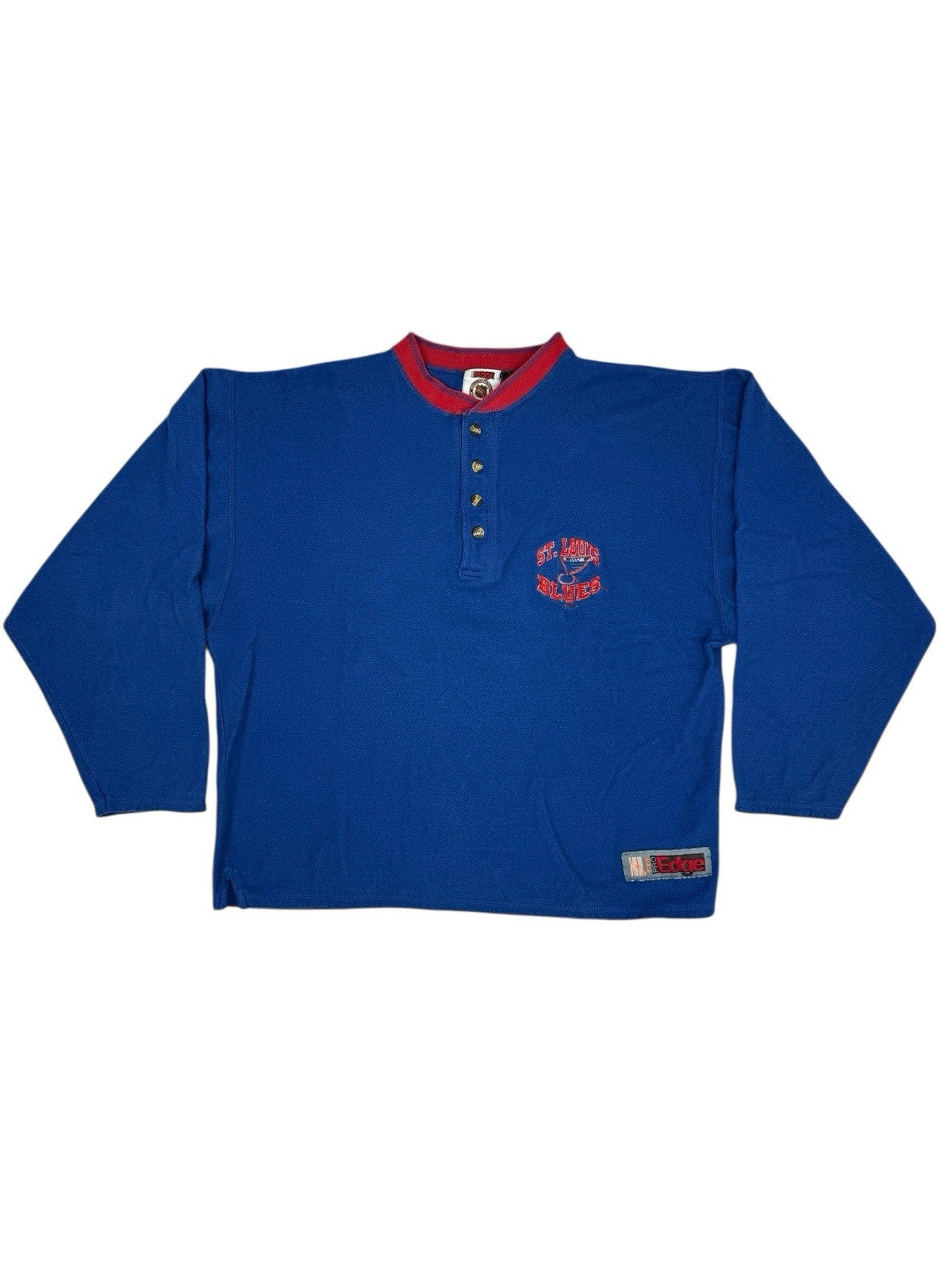 St Louis Blues Vintage NHL Pro Edge Henley Jumper Large