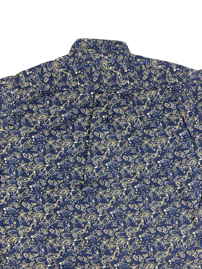Club Room Retro Blue Cotton Paisley Shirt XL