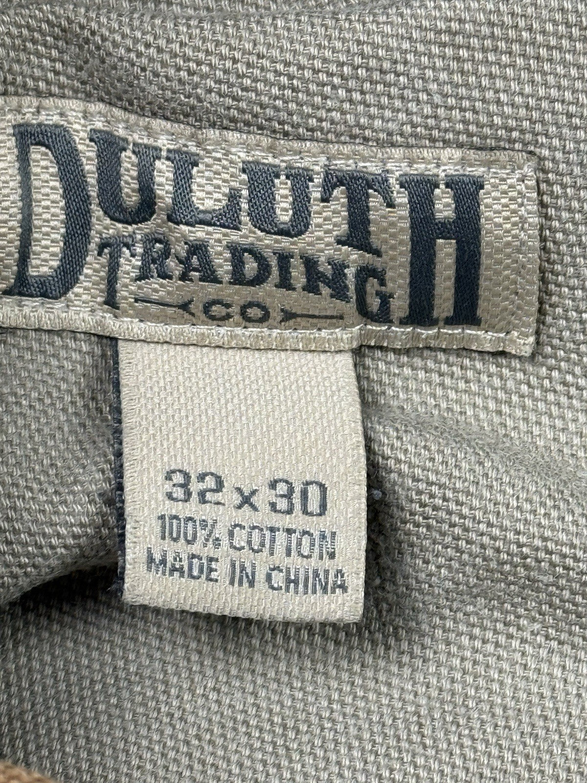 Duluth Beige Cargo Carpenter Denim Jeans 32W 30L