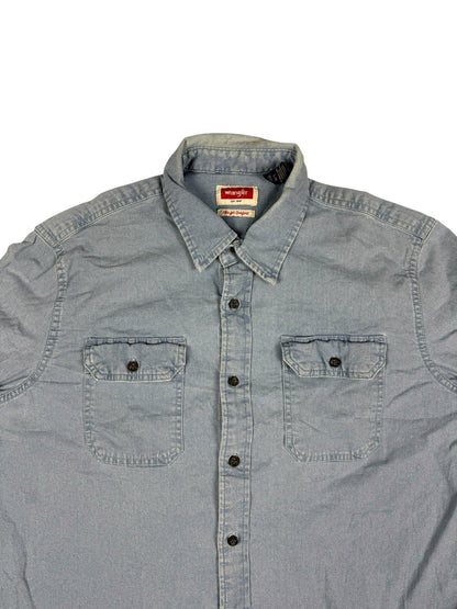 Wrangler Flex Comfort Blue Denim Western Shirt Large