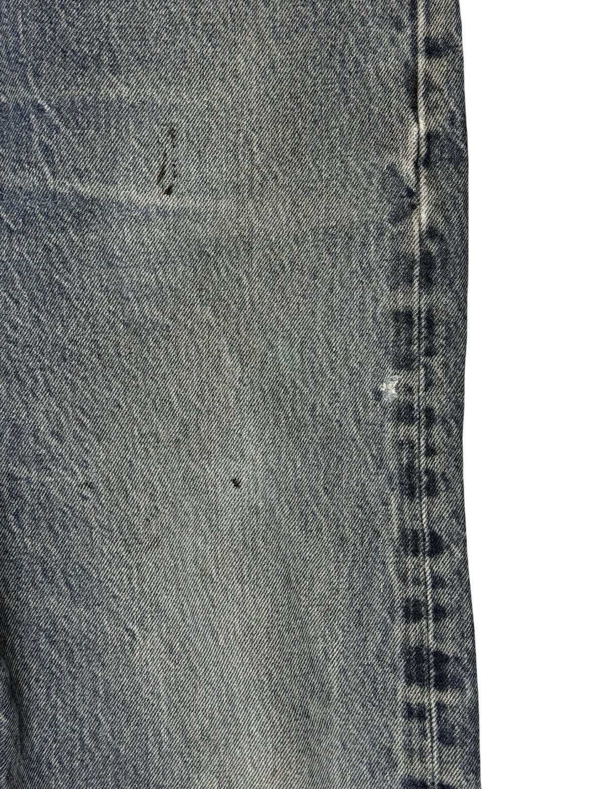 Levi's 501 Blue Straight Leg Distressed Paint Denim Jeans 36W 32L