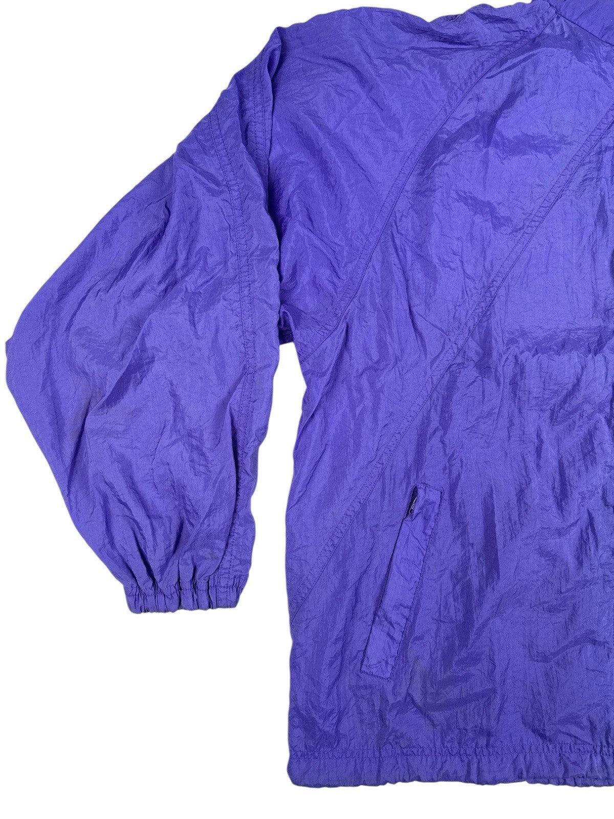 Reebok Retro Purple Nylon Zip Track Jacket Large