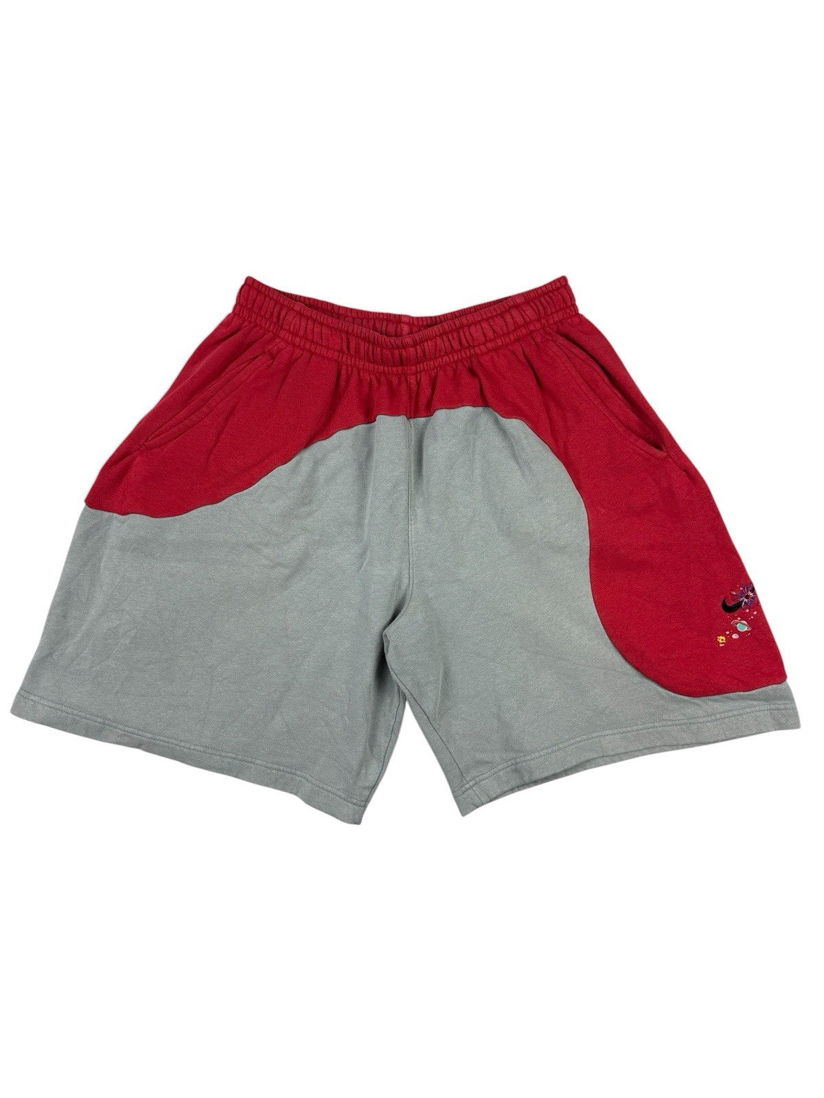 Nike Club Grey/Red Cotton Blend Galaxy Logo Sweat Shorts XL