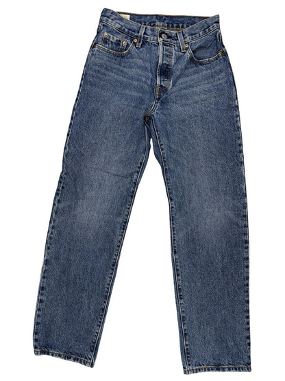 Levi's 501 Women's Blue Denim Straight Fit Jeans 24W 30L