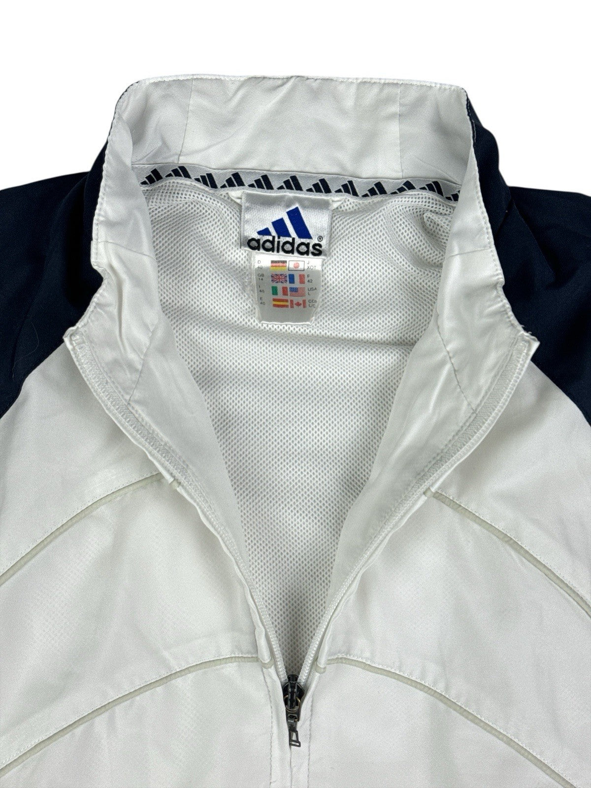 Adidas Vintage White Zip Track Jacket Size 14