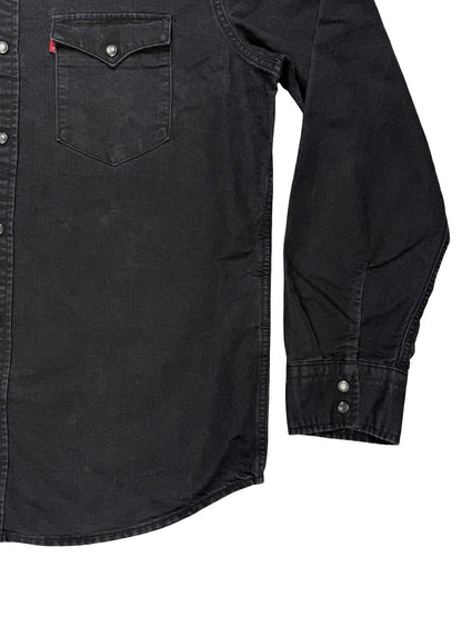 Levi's Faded Black Pearl Snap Western Denim Shirt Large