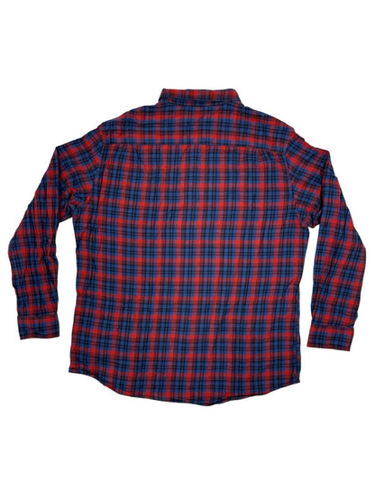 Chaps Retro Blue Plaid Cotton Collared Shirt XL