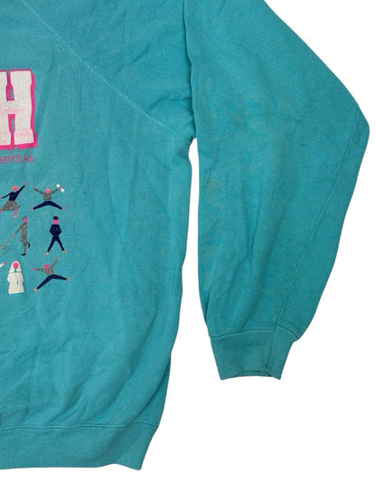 LCMH Mary Hospital Vintage Blue Printed Hanes Jumper XL