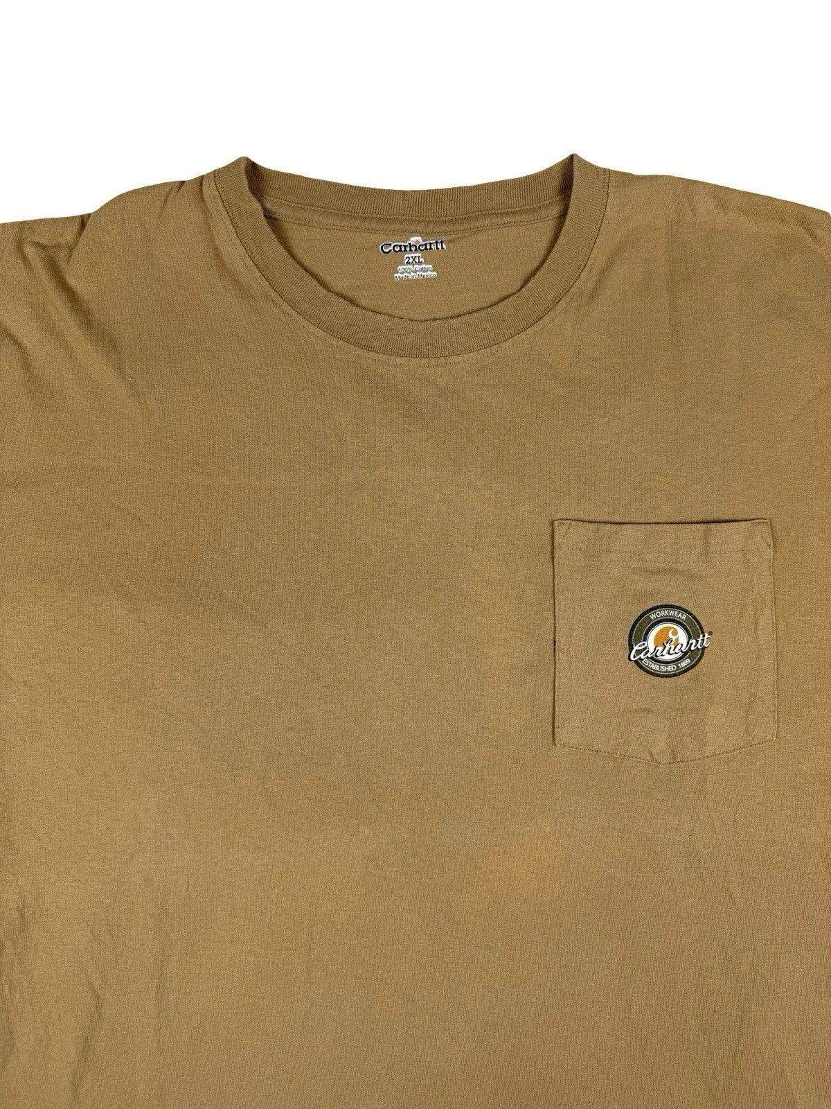 Carhartt Retro Beige Printed Workwear Short Sleeve Top 2XL