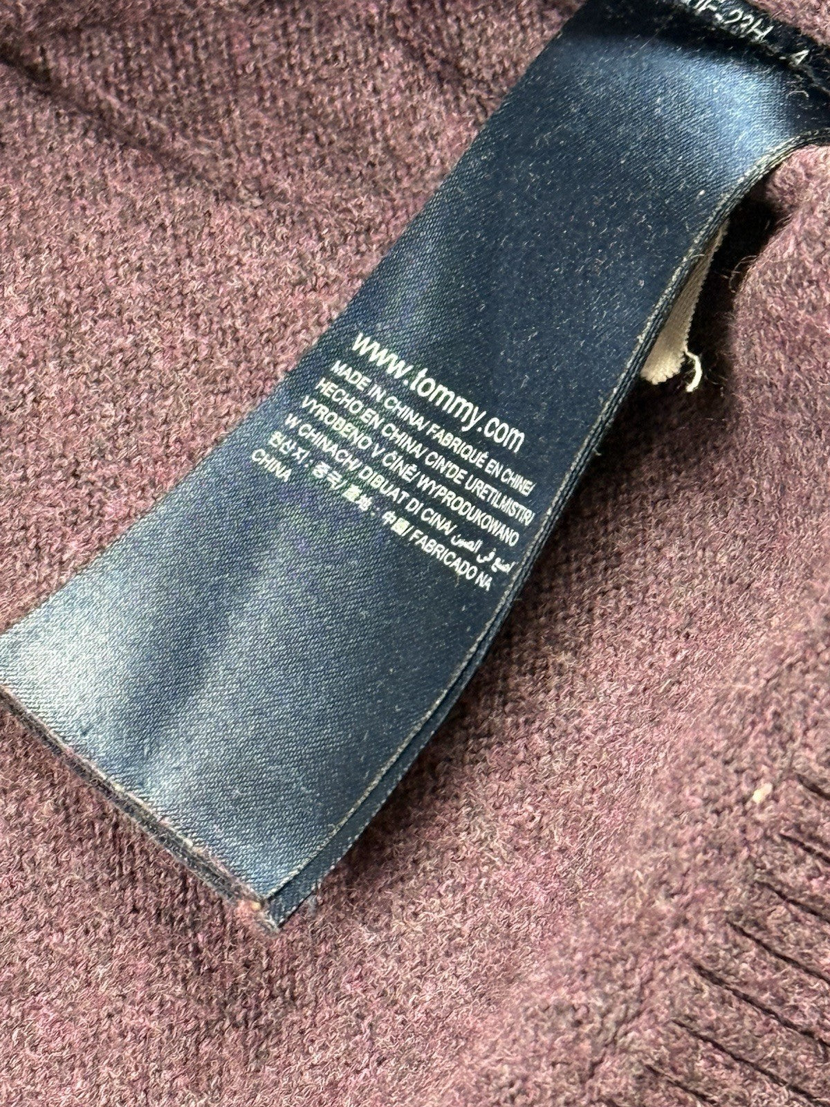Tommy Hilfiger Purple Prima Cotton Cashmere Jumper Sweater XL