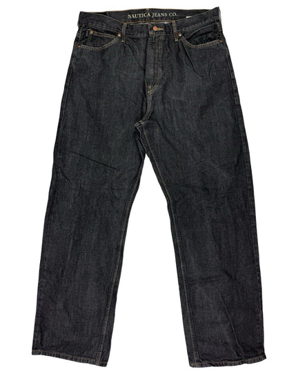Nautica Blue Loose Fit Wide Leg Denim Jeans 36W 34L