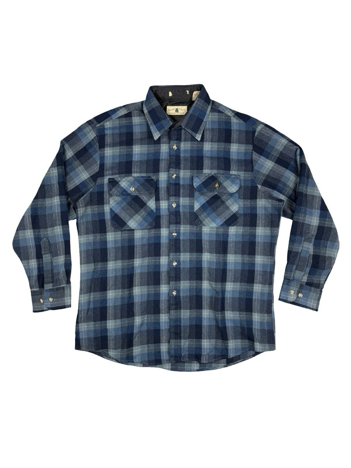 Northwest Territory Vintage 90s Blue Plaid Flannel Lumberjack Shirt Large