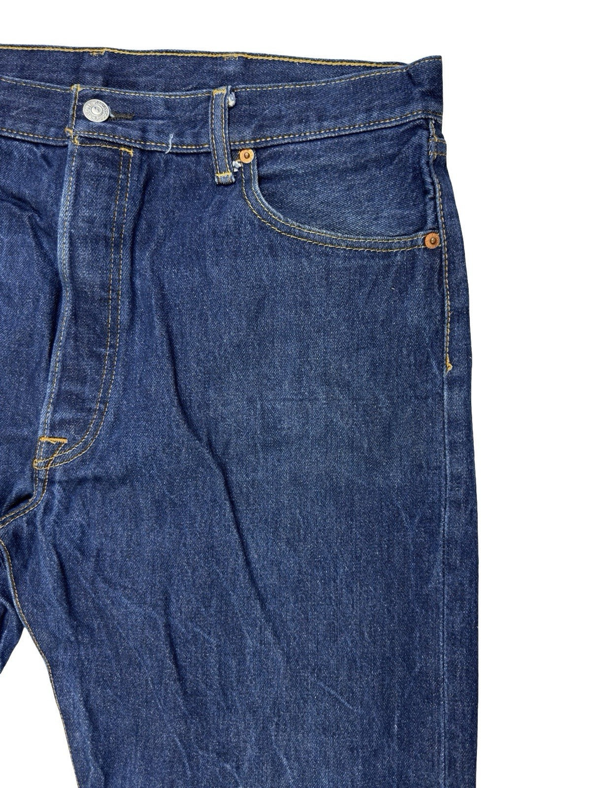 Levi's 501 Blue Straight Leg Denim Jeans 38W 30L