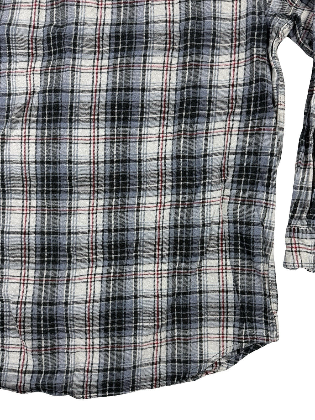 Carhartt Trumbull Grey Plaid Flannel Cotton Shirt Large Relaxed Fit Regular