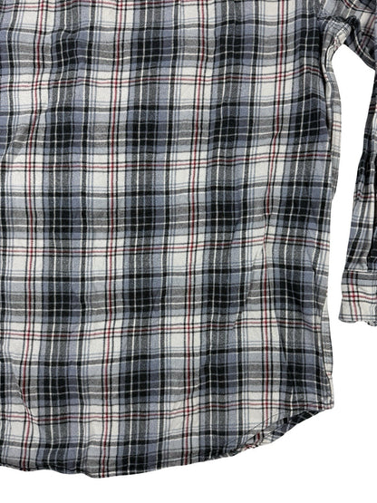 Carhartt Trumbull Grey Plaid Flannel Cotton Shirt Large Relaxed Fit Regular