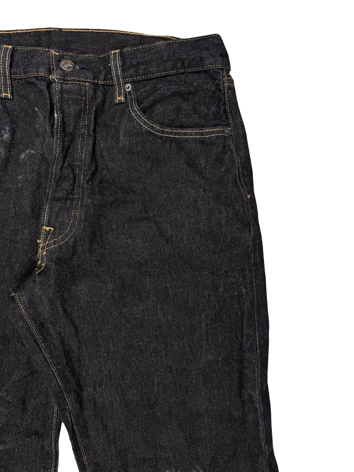 Levi's 501 Dark Blue Denim Grunge Jeans 36W 32L