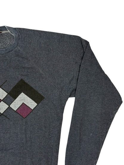 Vintage Moss Creek Trader Grey Argyle Pattern Jumper Medium
