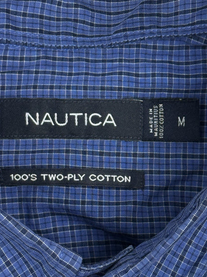 Nautica Blue Check Collared Shirt Medium