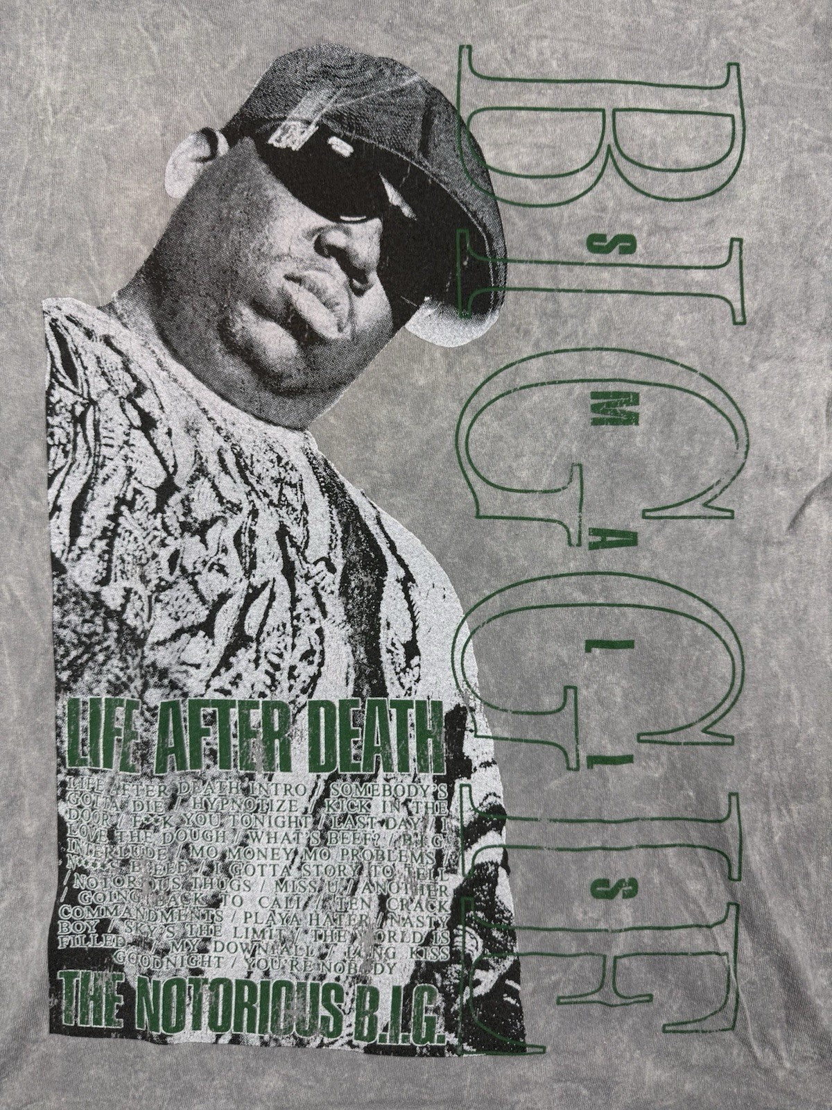 Notorious BIG Biggie Smalls Grey Life After Death Top Medium