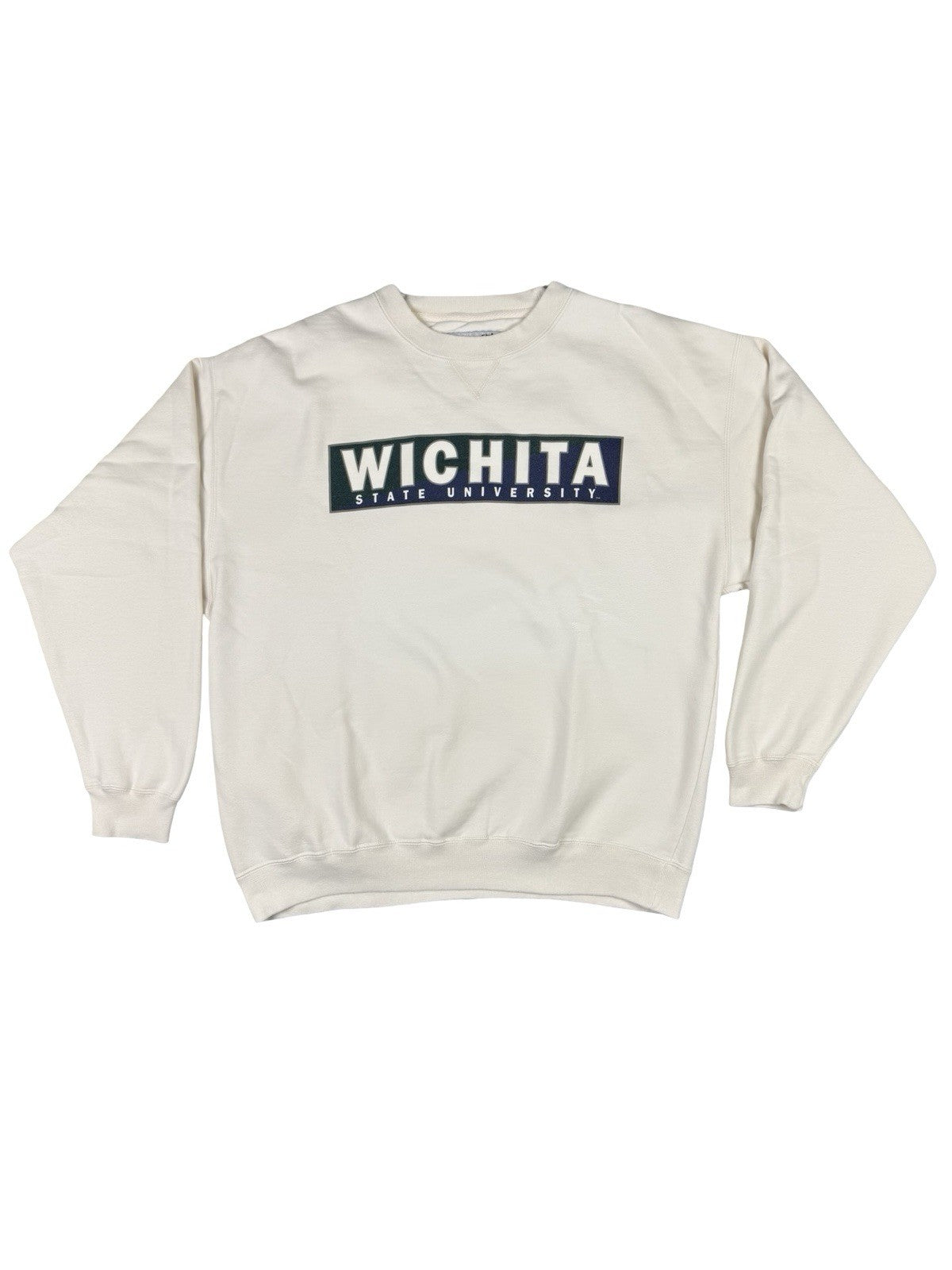 Gear for Sports Vtg 90s Cream Big Cotton Wichita State University Jumper Large