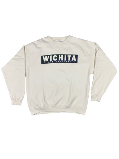 Gear for Sports Vtg 90s Cream Big Cotton Wichita State University Jumper Large