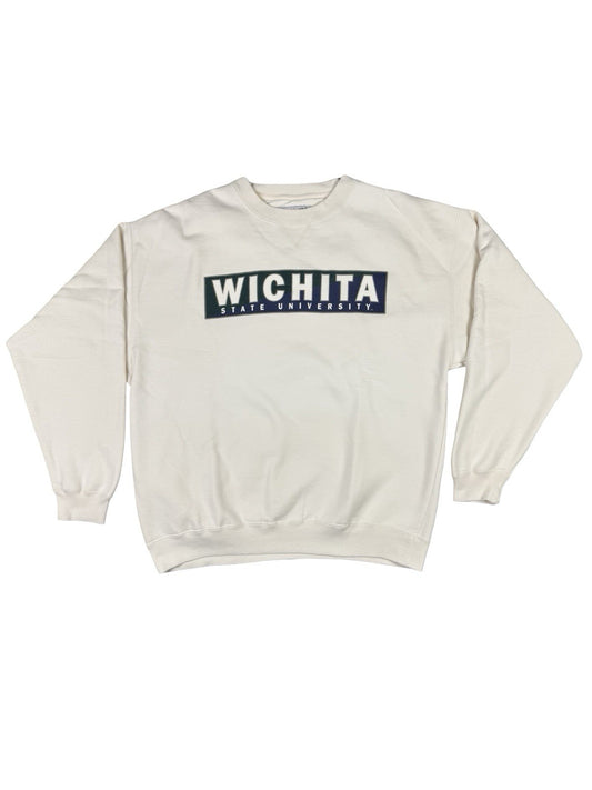 Gear for Sports Vtg 90s Cream Big Cotton Wichita State University Jumper Large