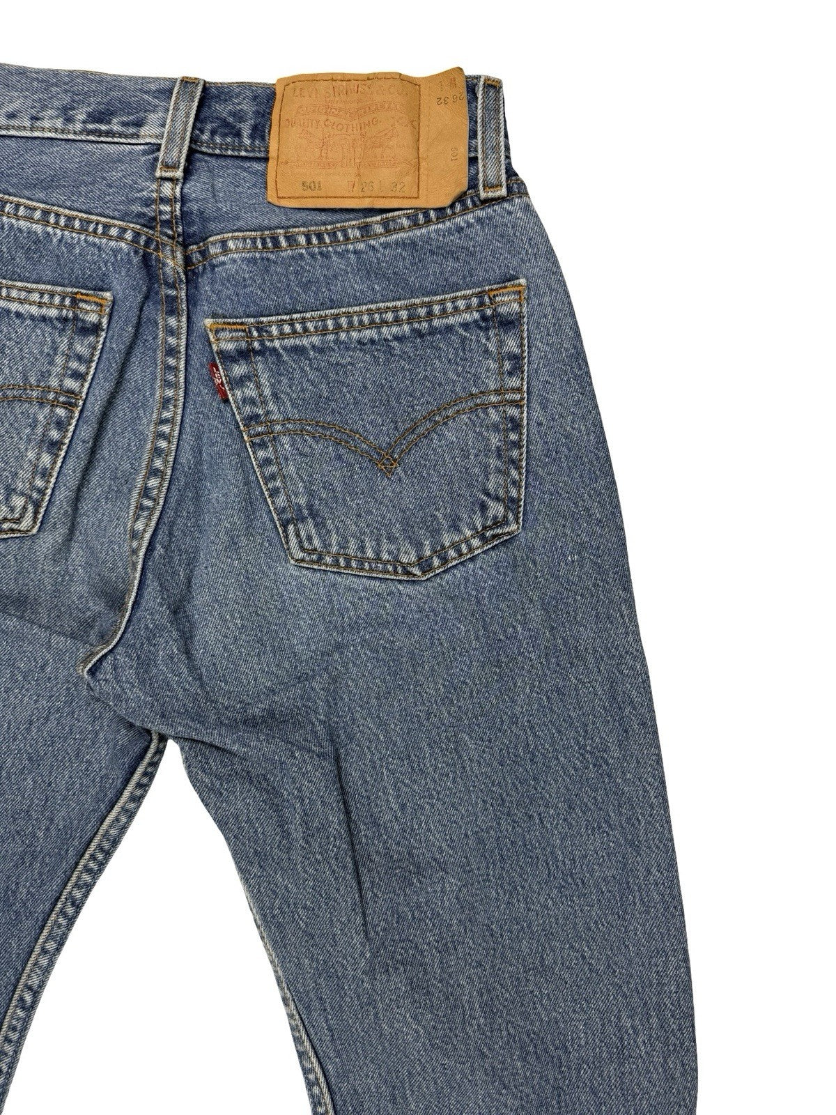 Levi's 501 Vintage 90's Y2K Blue Denim Straight Leg Jeans 26W 32L