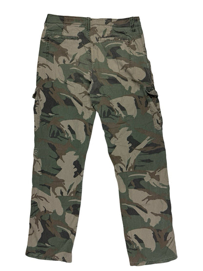 Wrangler Green Camo Cargo Trousers Relaxed Fit 32W 32L