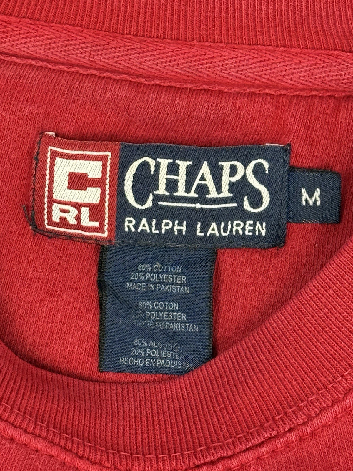 Chaps Ralph Lauren Red Retro Jumper Medium