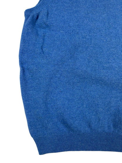 Gleneagles of Scotland Blue Wool Knit Golf Vest Medium
