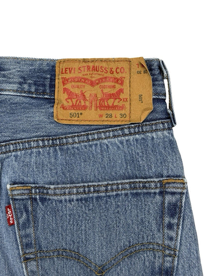 Levi's 501 Light Blue Straight Leg Denim Jeans 28W 30L
