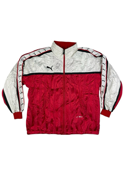 Puma Retro Japanese Line Red Striped Zip Y2K Track Jacket Small